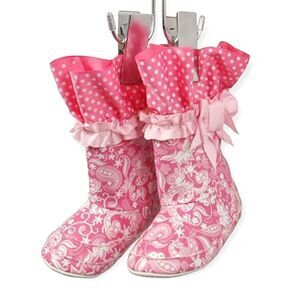Mud Pie Baby Little Sprout Pink Patent Rain Boots